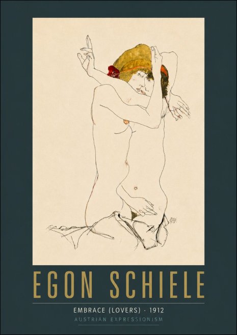 Schiele Embrace (Lovers) No6 - Póster