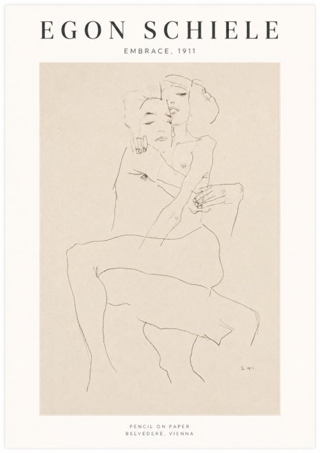 Schiele Embrace, 1911 No1 - Póster