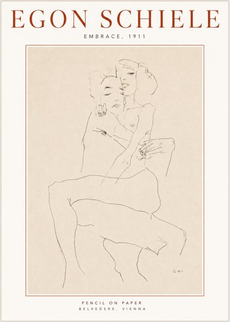Schiele Embrace, 1911 No3 - Póster