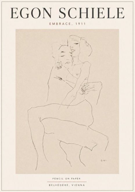 Schiele Embrace, 1911 No5 - Póster