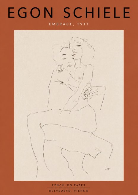 Schiele Embrace, 1911 No6 - Póster