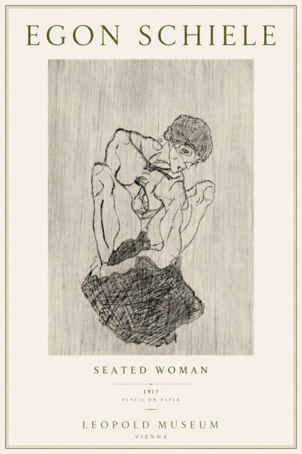 Schiele Seated Woman No4 - Póster