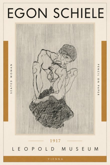 Schiele Seated Woman No5 - Póster