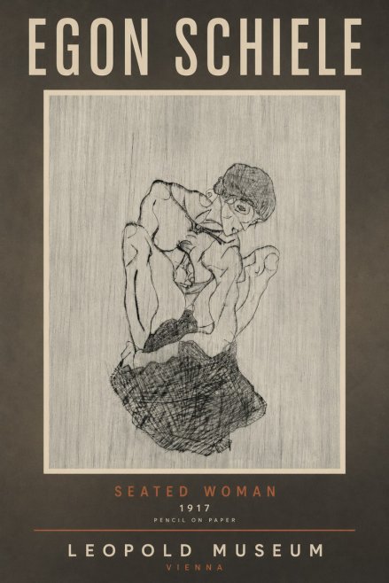 Schiele Seated Woman No6 - Póster