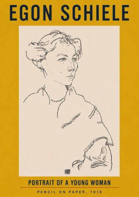 Schiele Portrait of a Young Woman No4 - Póster