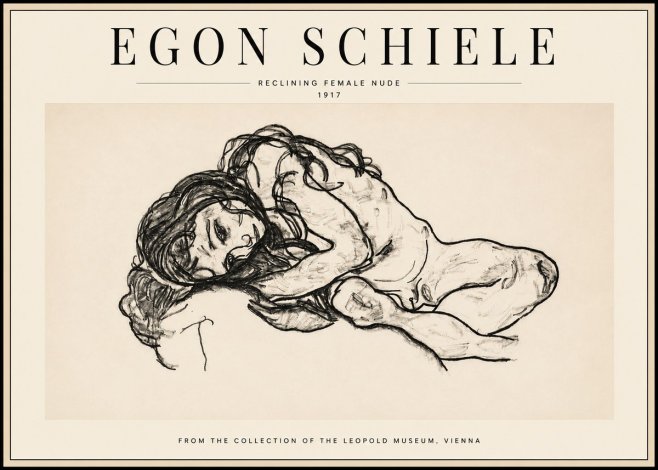 Schiele Reclining Female Nude No3 - Póster
