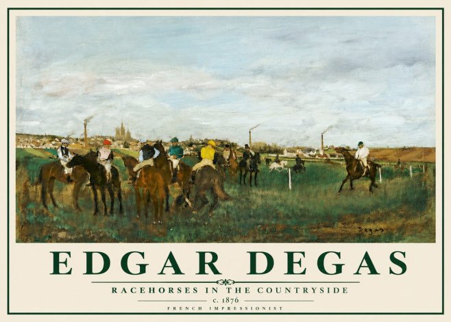 Edgar Degas Racehorses in the Countryside No5 - Póster