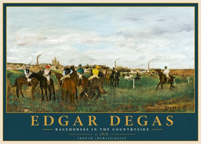 Edgar Degas Racehorses in the Countryside No6 - Póster