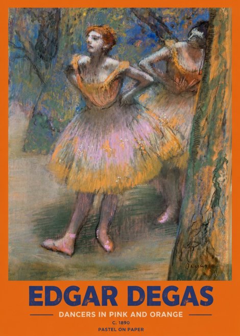 Edgar Degas Dancers in Pink and Orange No2 - Póster