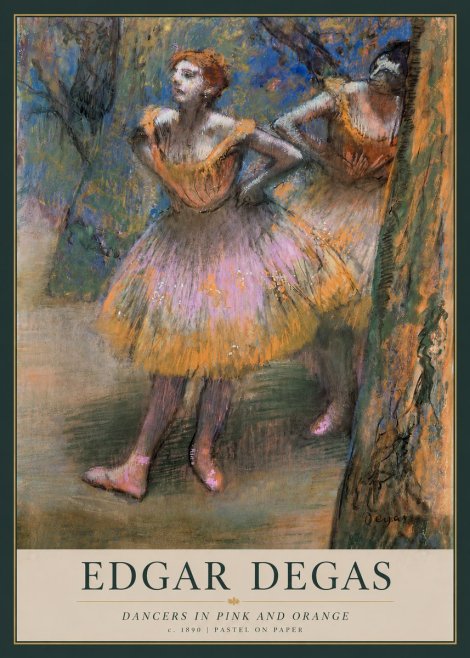 Edgar Degas Dancers in Pink and Orange No3 - Póster