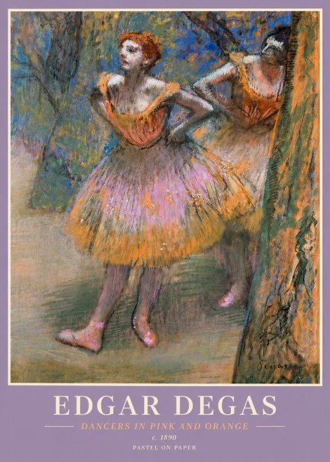 Edgar Degas Dancers in Pink and Orange No5 - Póster