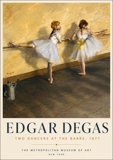 Edgar Degas Two Dancers at the Barre, 1877 No3 - Póster