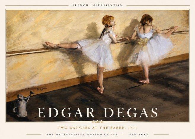 Edgar Degas Two Dancers at the Barre, 1877 No4 - Póster