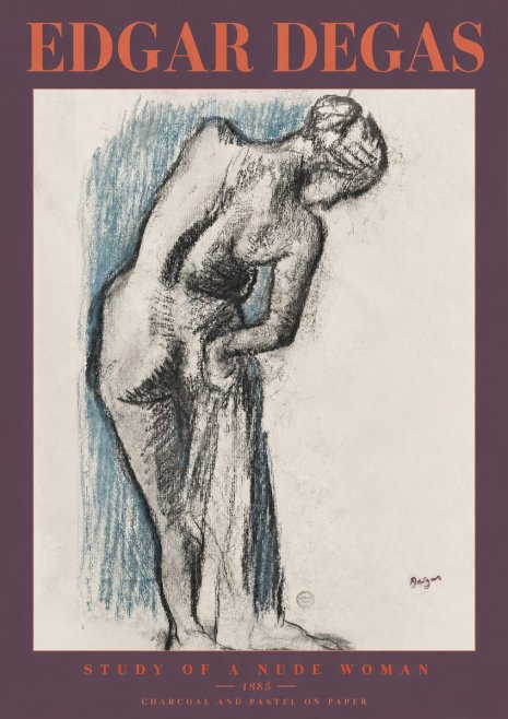 Edgar Degas Study of a Nude Woman II No2 - Póster