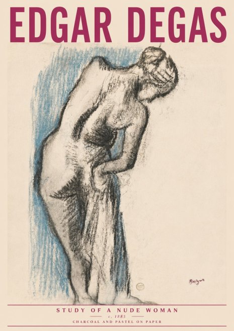 Edgar Degas Study of a Nude Woman II No4 - Póster