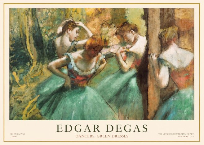 Edgar Degas Dancers, Green Dresses No1 - Póster