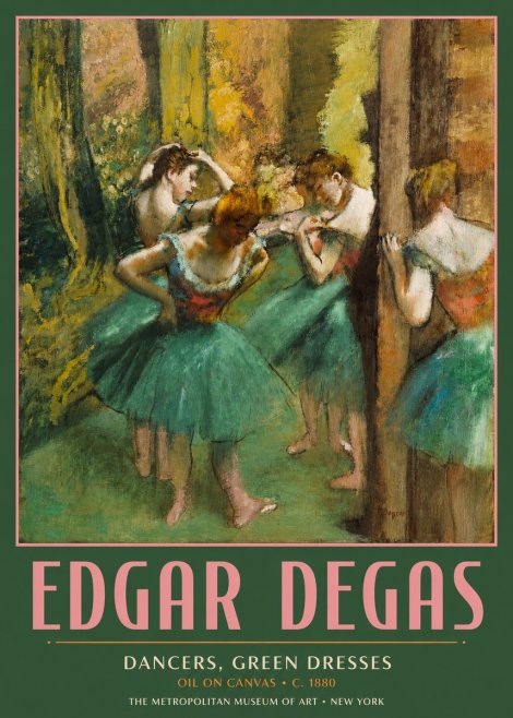 Edgar Degas Dancers, Green Dresses No2 - Póster
