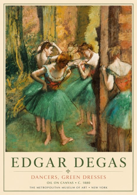 Edgar Degas Dancers, Green Dresses No6 - Póster