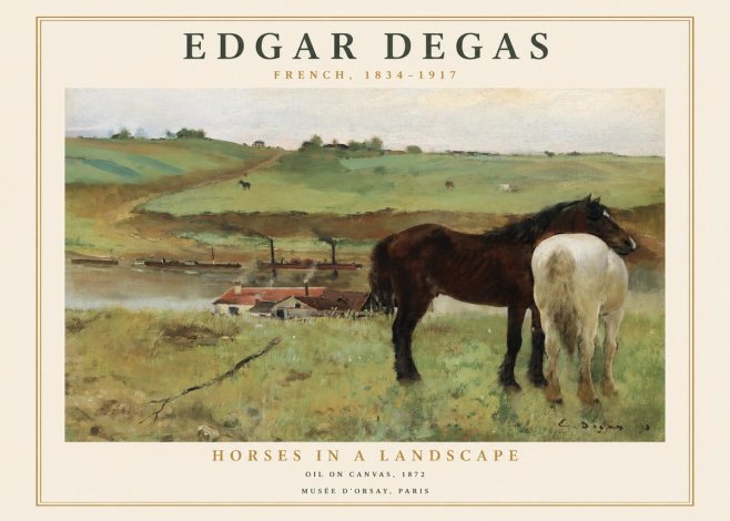 Edgar Degas Horses in a Landscape No1 - Póster