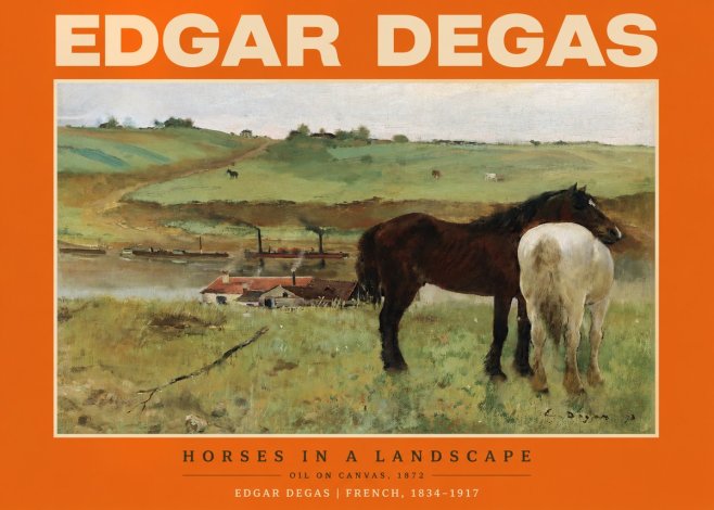Edgar Degas Horses in a Landscape No2 - Póster