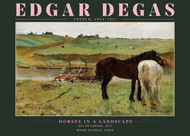 Edgar Degas Horses in a Landscape No3 - Póster
