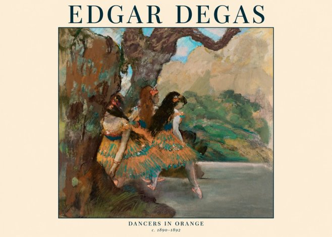 Edgar Degas Dancers in Orange No1 - Póster