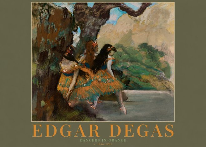 Edgar Degas Dancers in Orange No2 - Póster