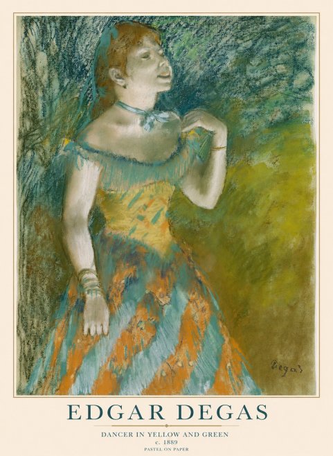 Edgar Degas Dancer in Yellow and Green No1 - Póster