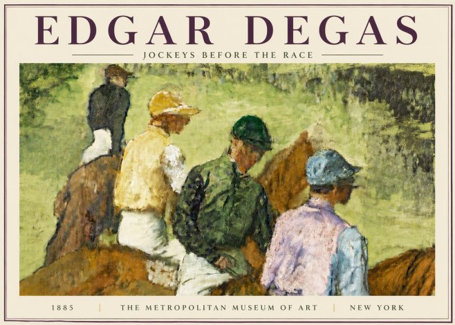 Edgar Degas Jockeys Before the Race No6 - Póster
