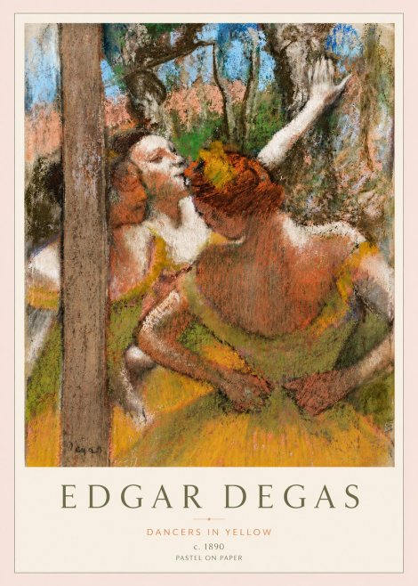 Edgar Degas Dancers in Yellow No3 - Póster