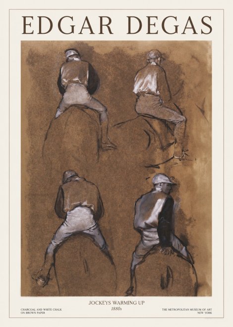 Edgar Degas Jockeys Warming Up No1 - Póster