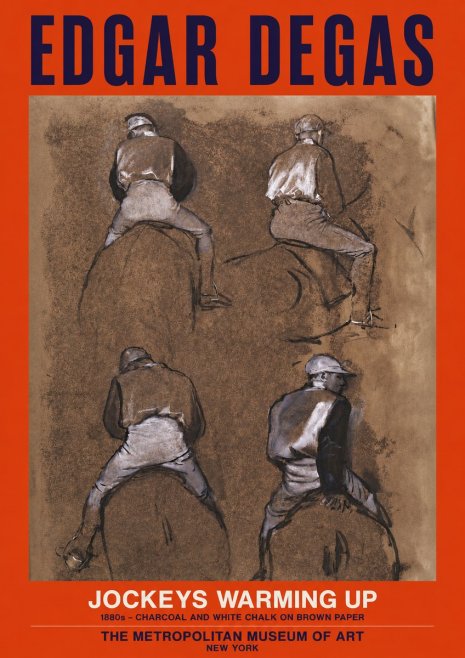 Edgar Degas Jockeys Warming Up No2 - Póster