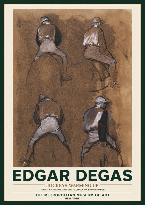 Edgar Degas Jockeys Warming Up No3 - Póster