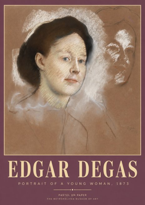 Edgar Degas Portrait of a Young Woman No3 - Póster