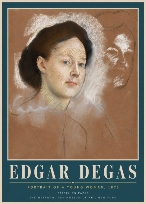 Edgar Degas Portrait of a Young Woman No6 - Póster