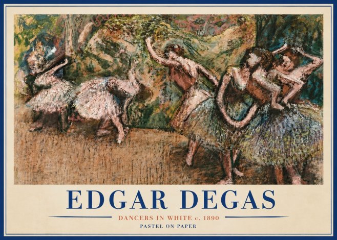 Edgar Degas Dancers in White C. 1890 No5 - Póster