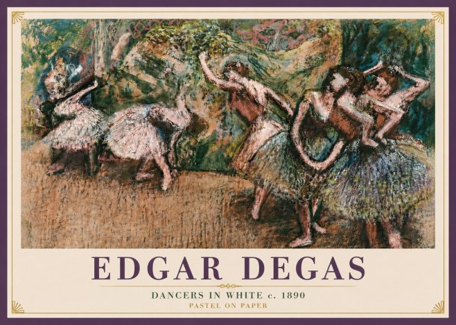 Edgar Degas Dancers in White C. 1890 No6 - Póster