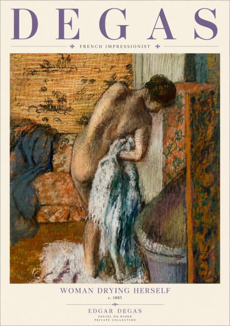 Edgar Degas Woman Drying Herself II No5 - Póster