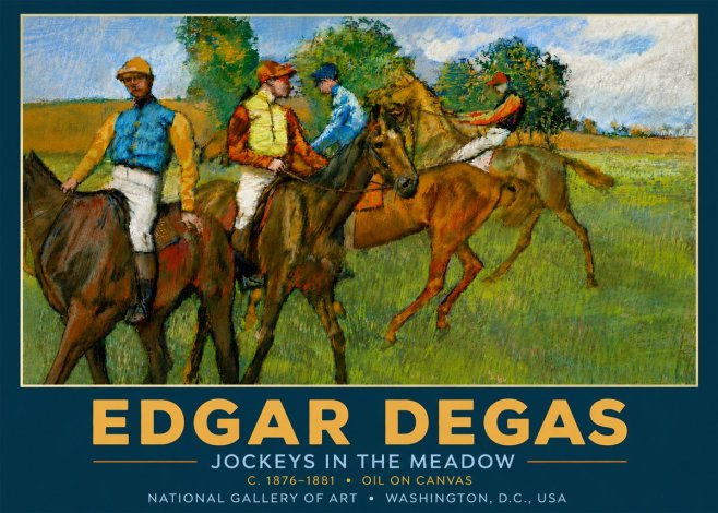 Edgar Degas Jockeys in the Meadow No5 - Póster