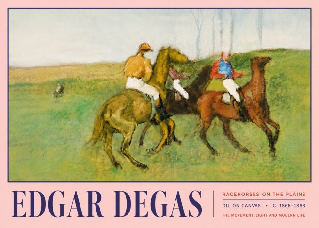 Edgar Degas Racehorses on the Plains No5 - Póster