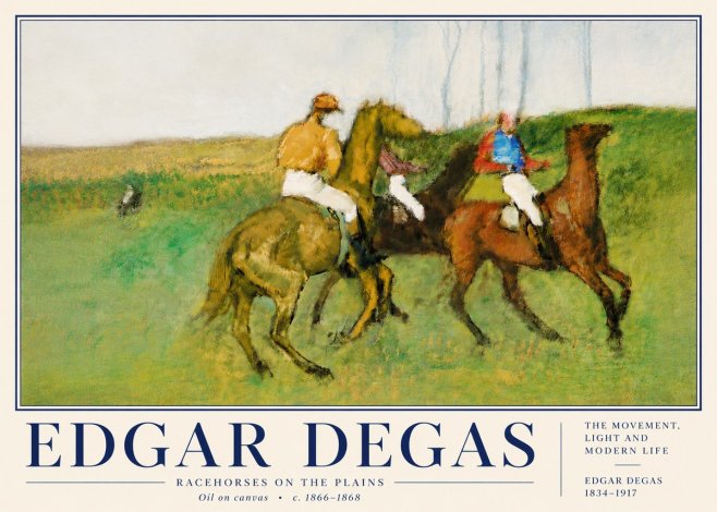 Edgar Degas Racehorses on the Plains No6 - Póster