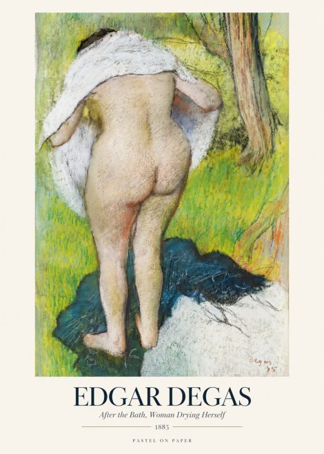 Edgar Degas After the Bath, Woman Drying Herself No1 - Póster