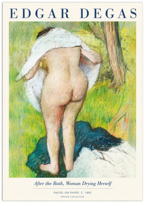 Edgar Degas After the Bath, Woman Drying Herself No6 - Póster