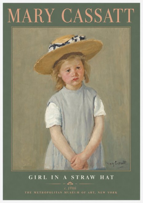 Mary Cassatt Girl in a Straw Hat No2 - Póster
