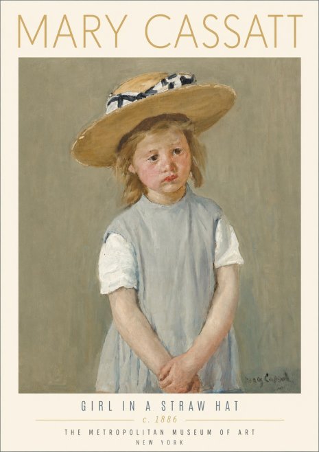 Mary Cassatt Girl in a Straw Hat No4 - Póster