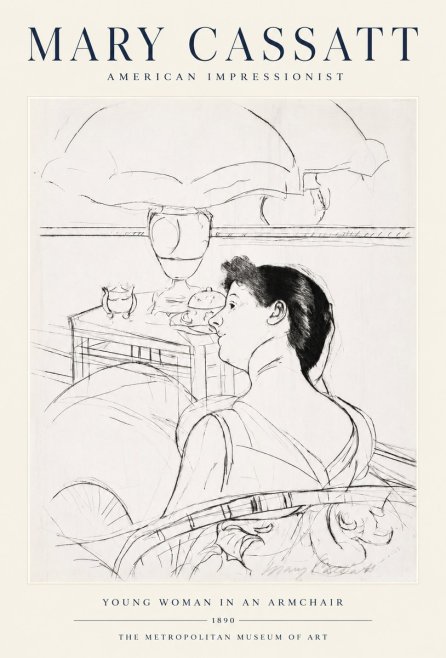 Mary Cassatt Young Woman in an Armchair No1 - Póster