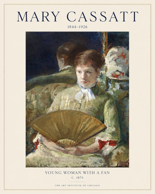 Mary Cassatt Young Woman with a Fan I No1 - Póster