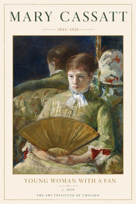 Mary Cassatt Young Woman with a Fan I No3 - Póster
