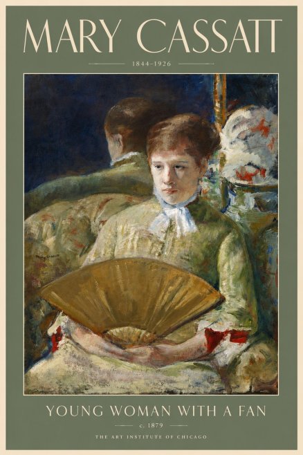 Mary Cassatt Young Woman with a Fan I No5 - Póster