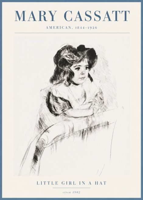 Mary Cassatt Little Girl in a Hat No3 - Póster